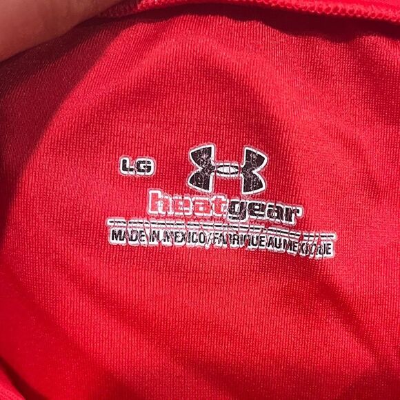 Under Armour Mens HeatGear OG Compression Short Sleeve Top Crewneck Red Size L - Picture 3 of 6
